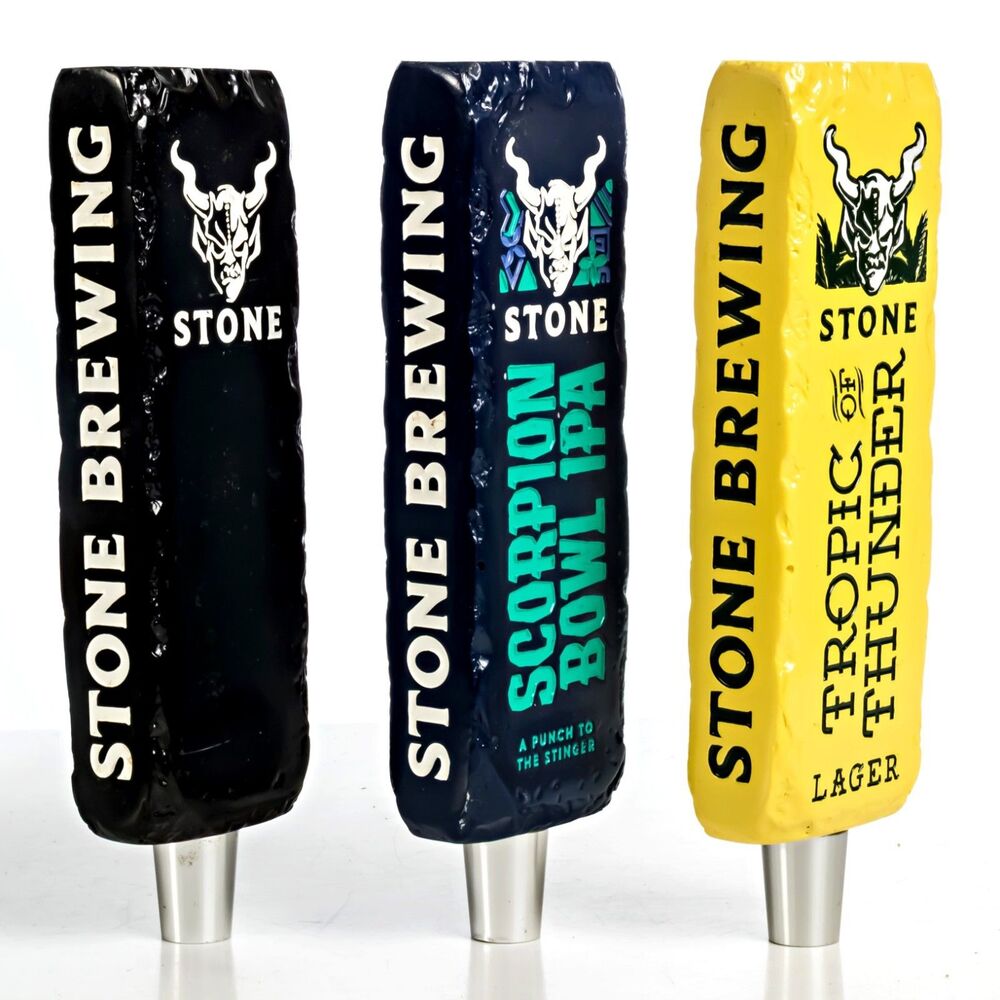 Set of 3 Stone Brewing Black Tap Handle / Tropic of Thunder / Scorpion Bowl IPA